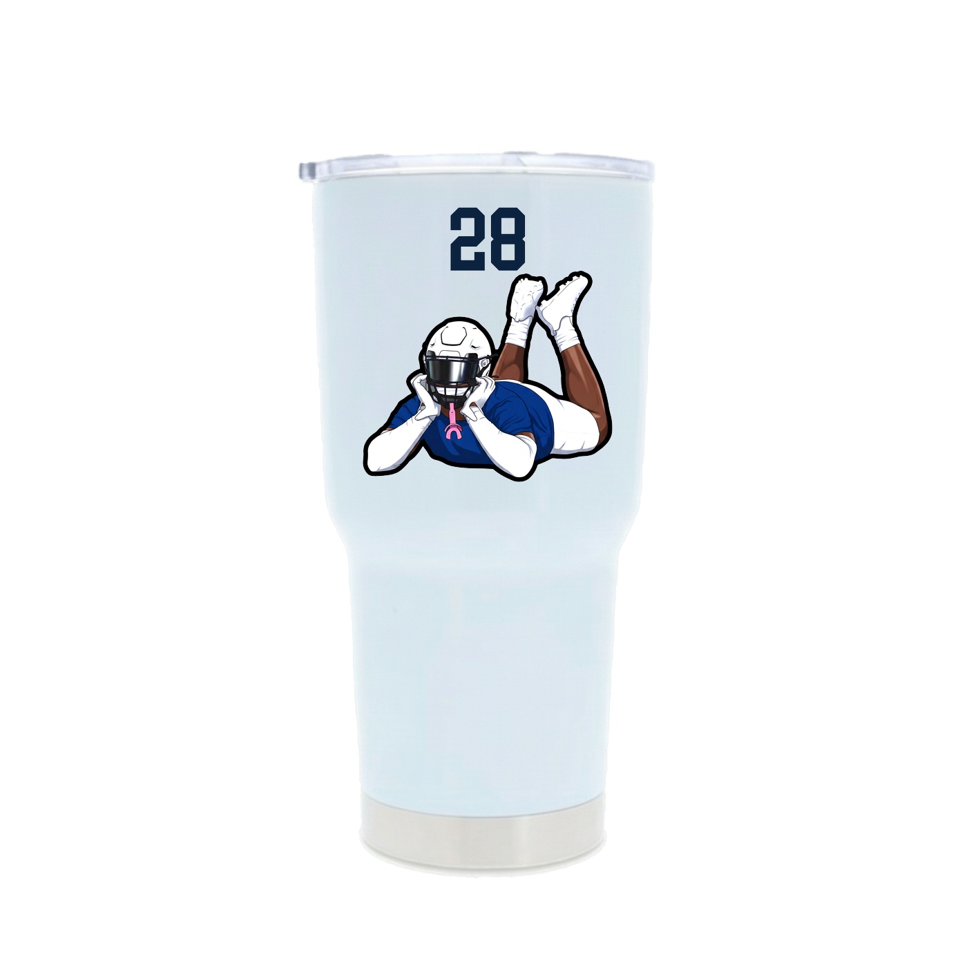 30oz Stainless Steel Tumbler — Number Top in White