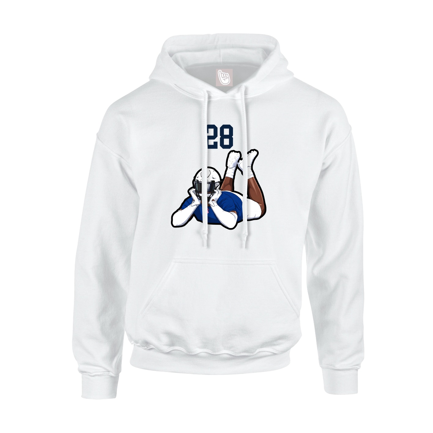 Hoodie — Number Top in White