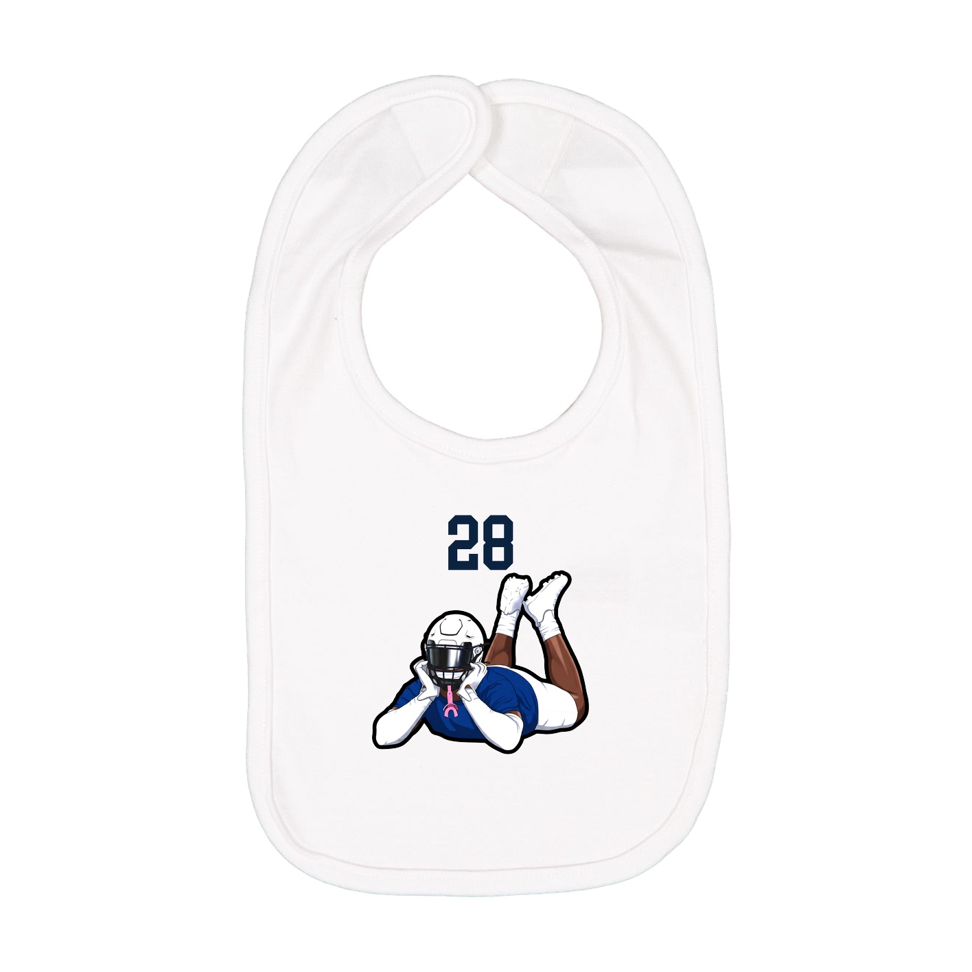 Infant Bib — Number Top in White