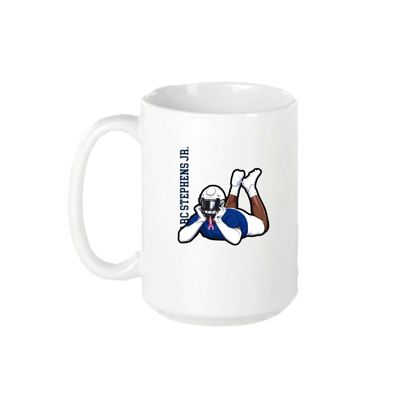 15oz Coffee Mug — Name Vertical in White
