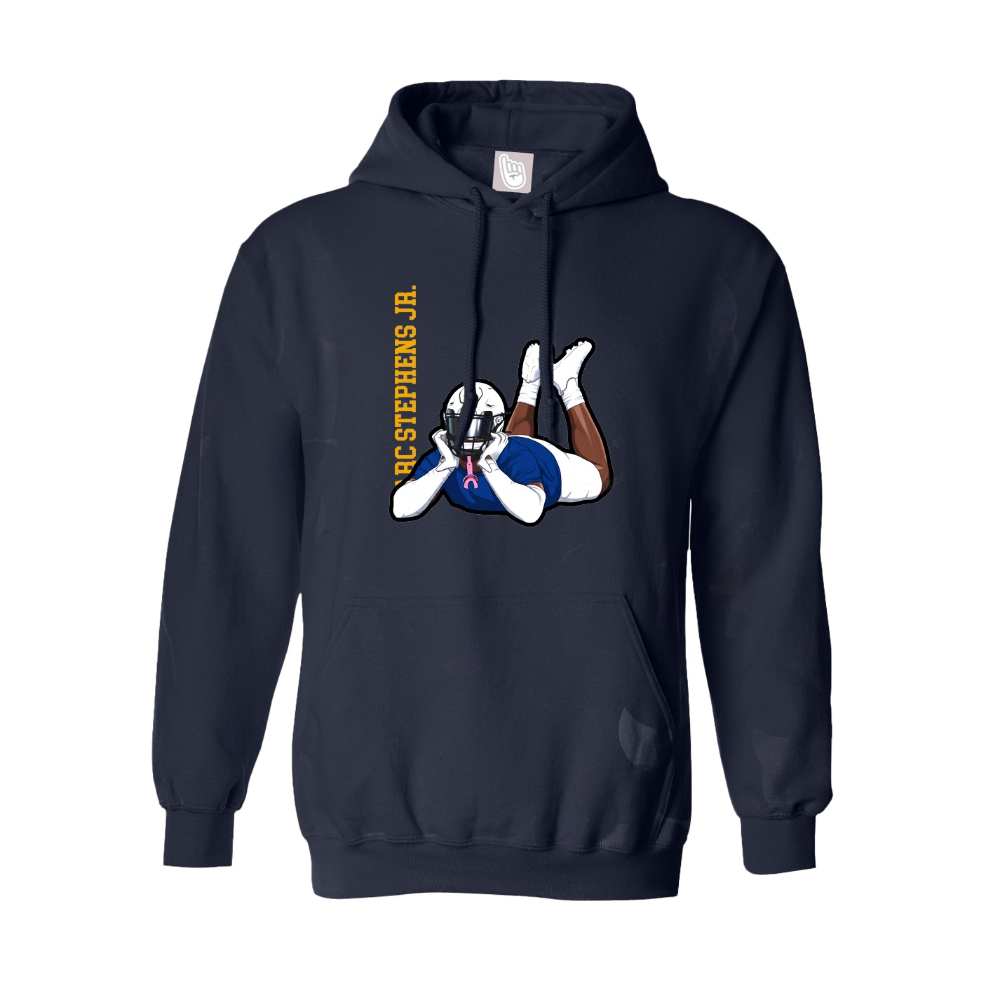 Hoodie — Name Vertical in Navy