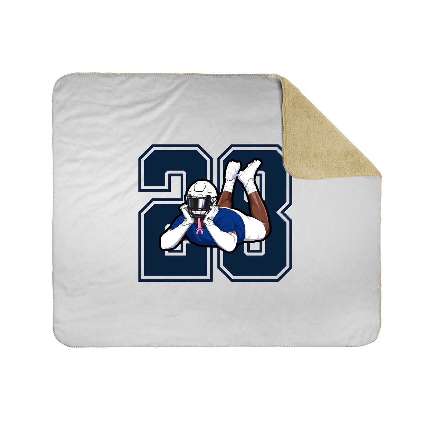 Throw Blanket — Number in White