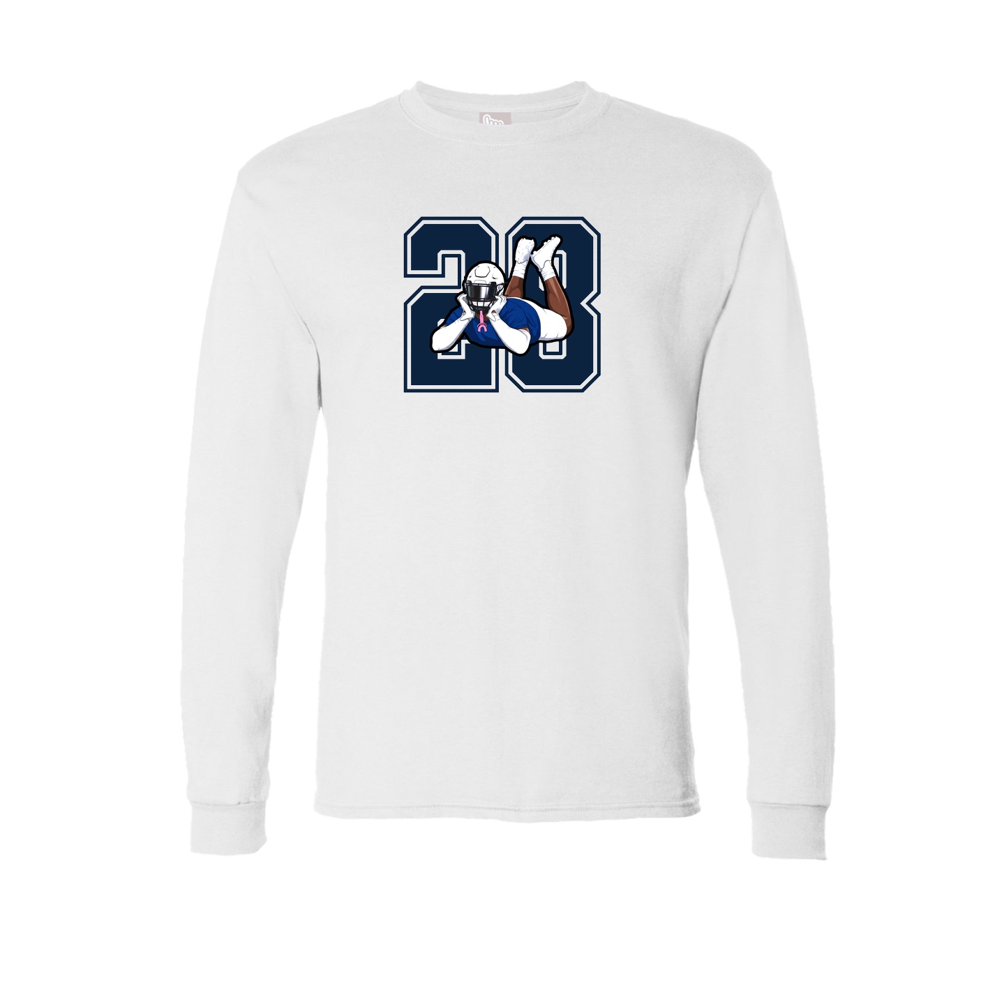 Long Sleeve Tee — Number in White