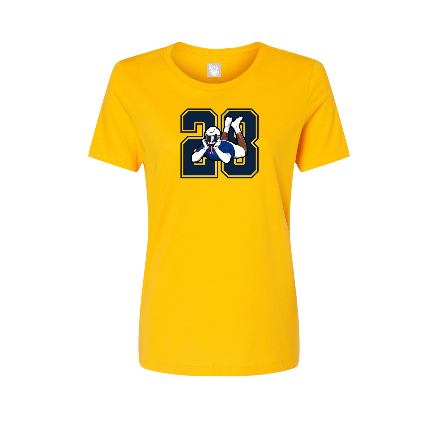 Womens Tee — Number in Gold