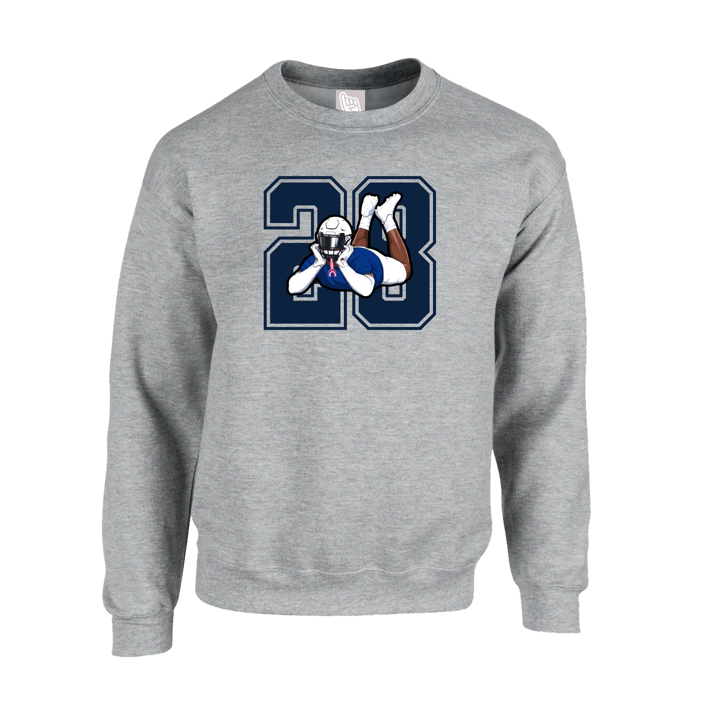Fleece Crew — Number in Grey
