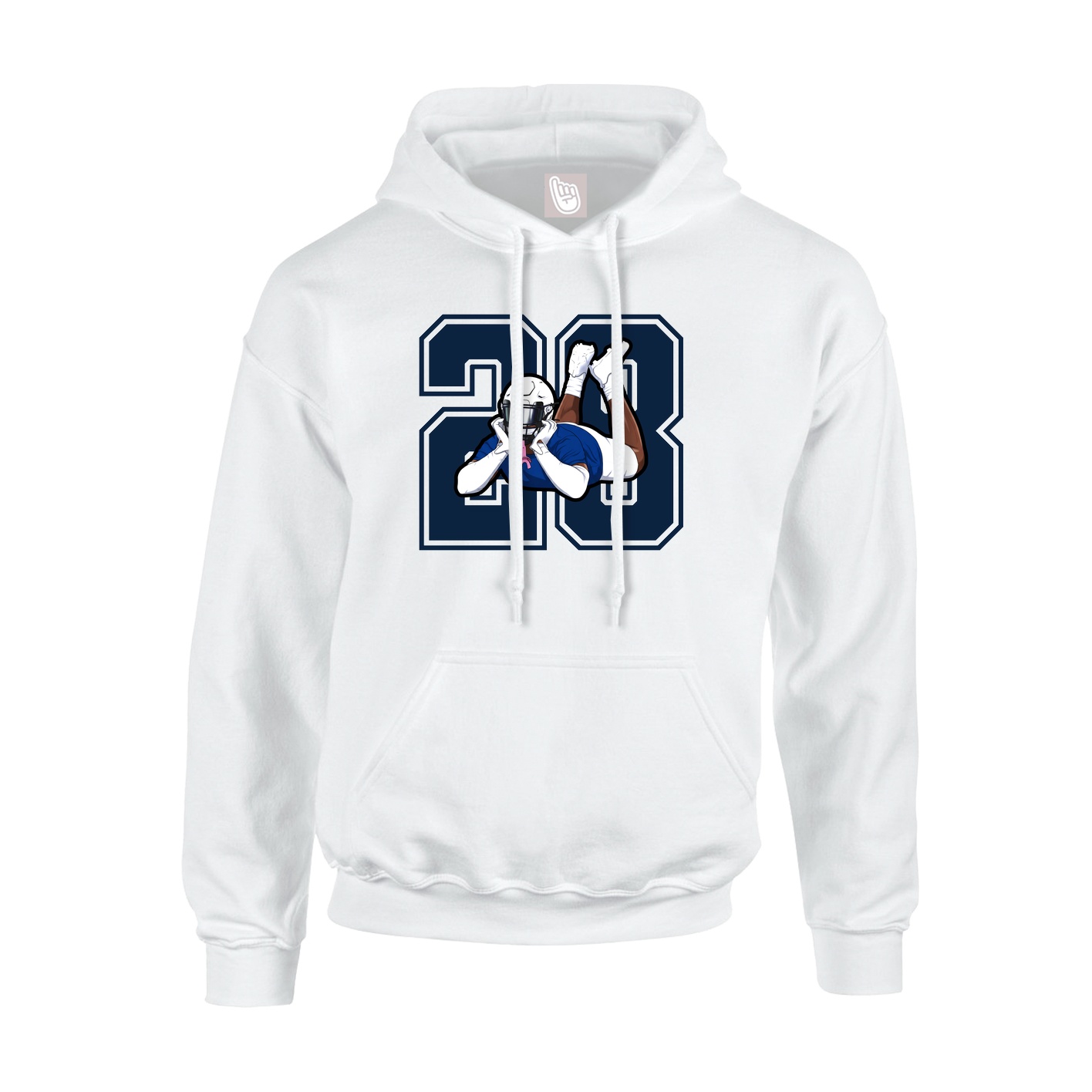 Youth Hoodie — Number in White