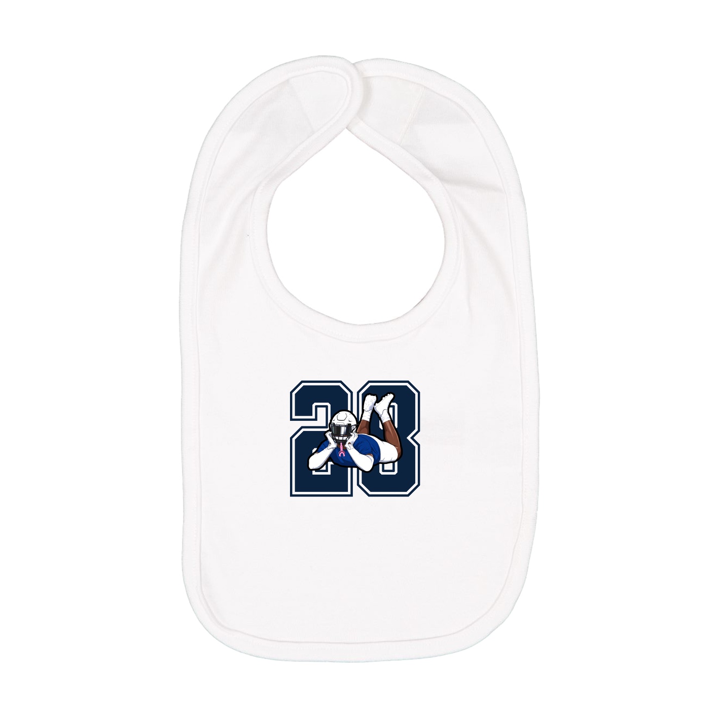 Infant Bib — Number in White