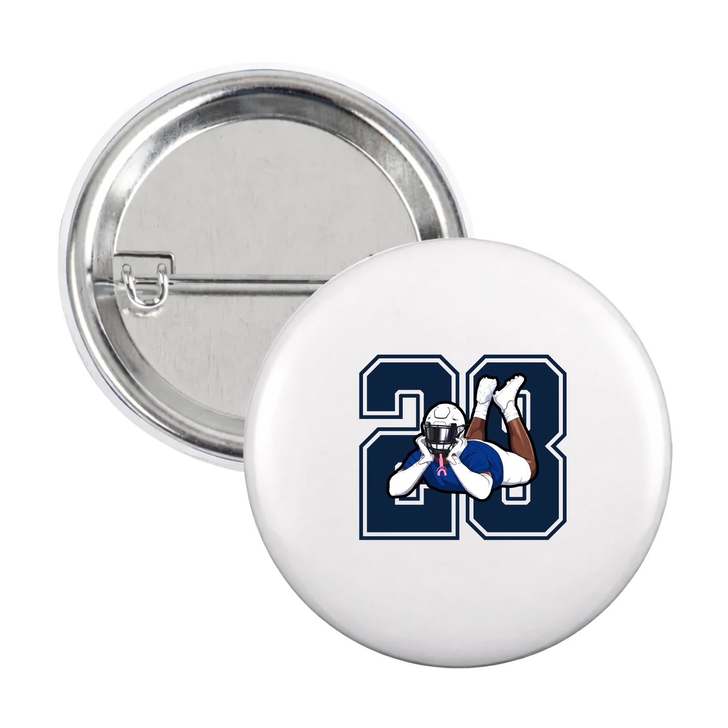 Game Day Button — Number in White