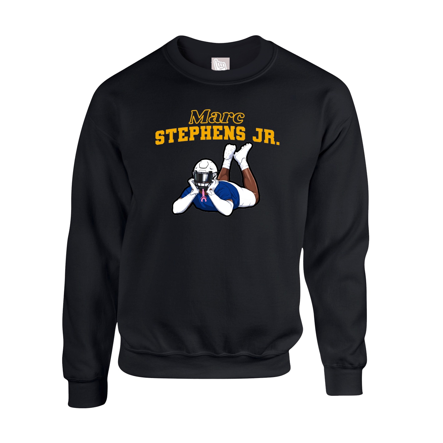 Fleece Crew — Name Arch in Black