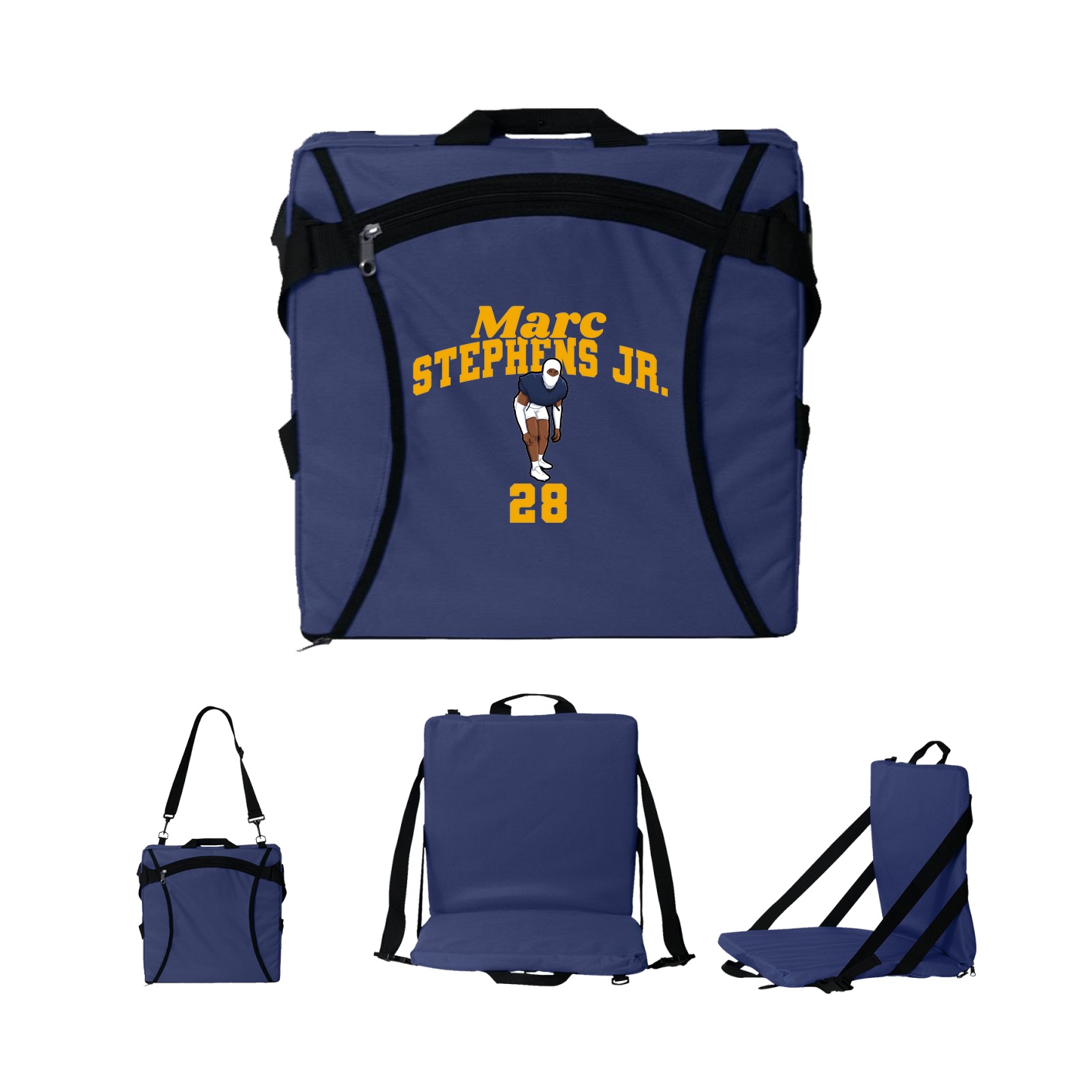 Folding Stadium Seat — Signature Arch in Navy