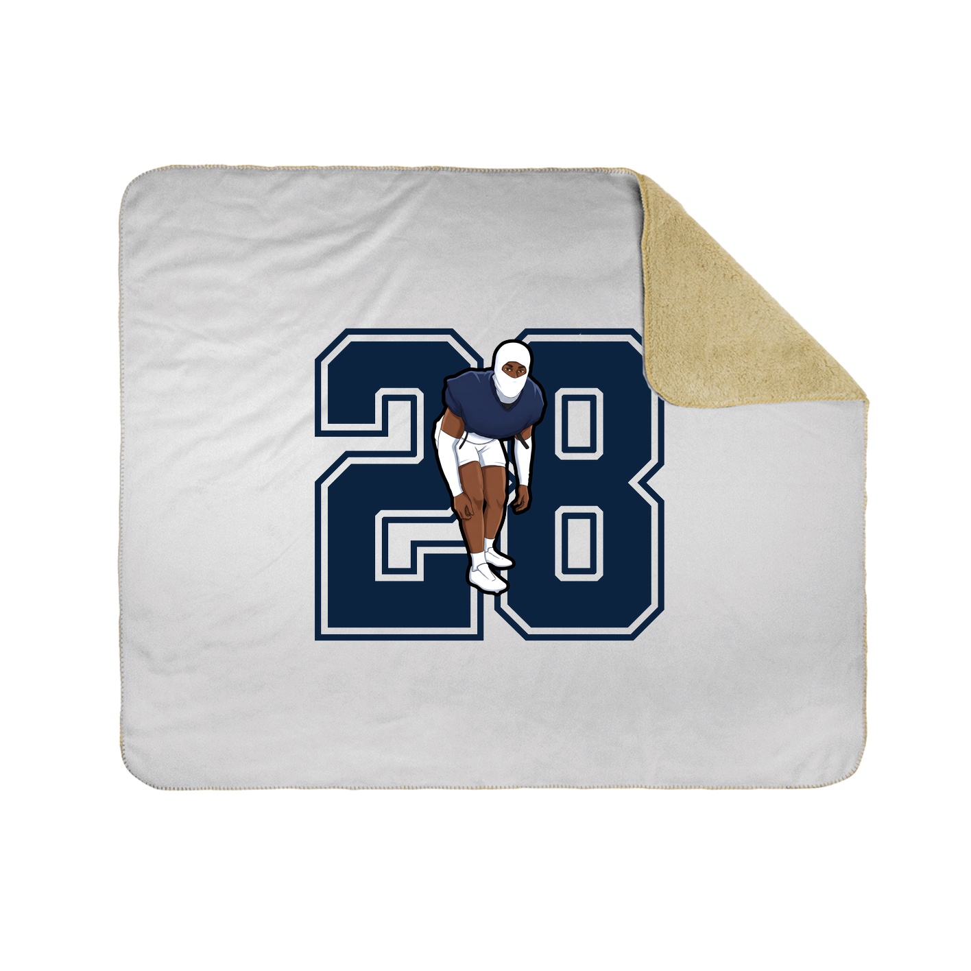 Throw Blanket — Number in White
