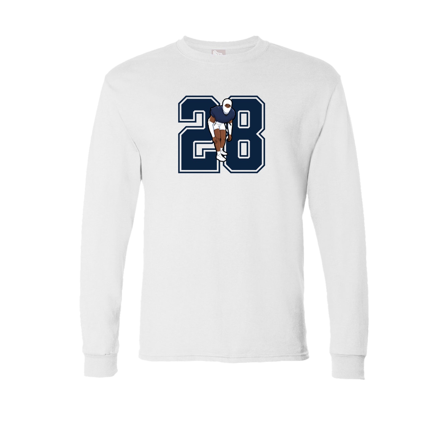 Long Sleeve Tee — Number in White