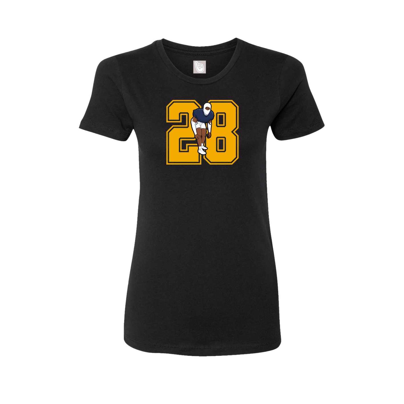 Fitted Women's Tee — Number in Black
