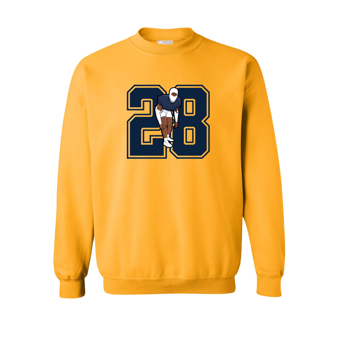 Fleece Crew — Number in Gold