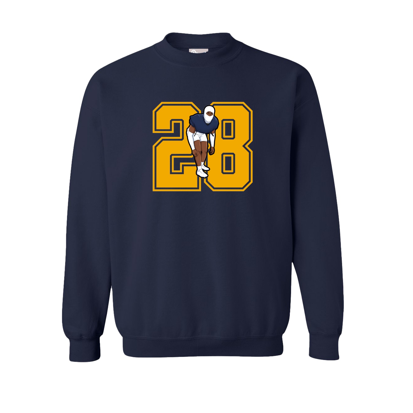 Fleece Crew — Number in Navy