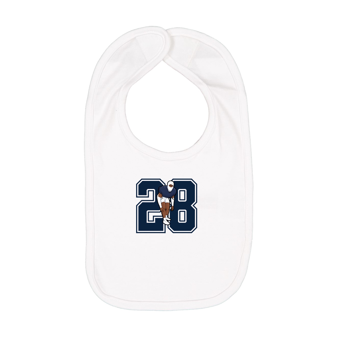 Infant Bib — Number in White