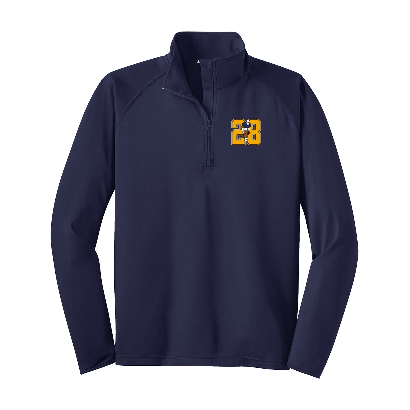 Q-Zip Pullover — Number in Navy