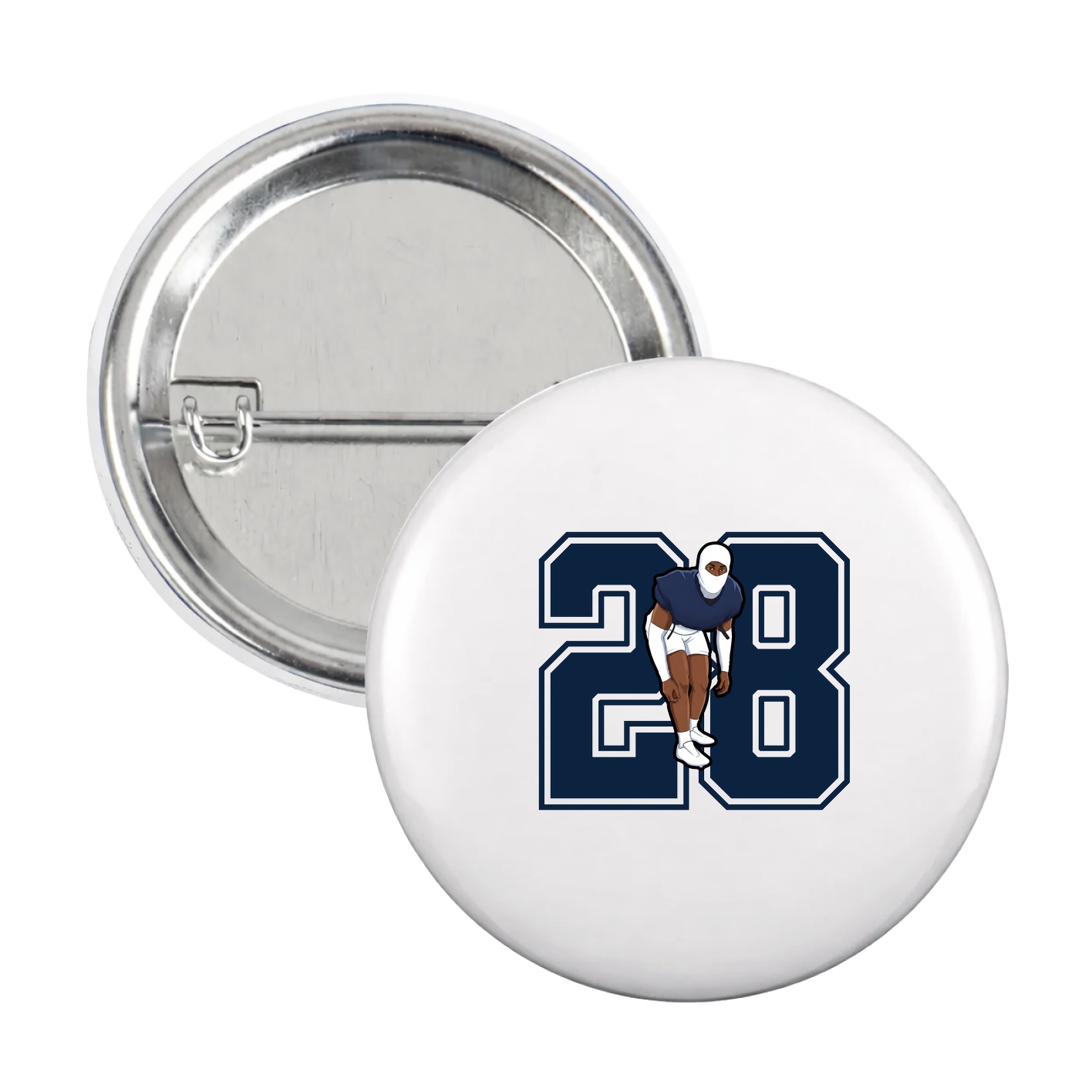 Game Day Button — Number in White