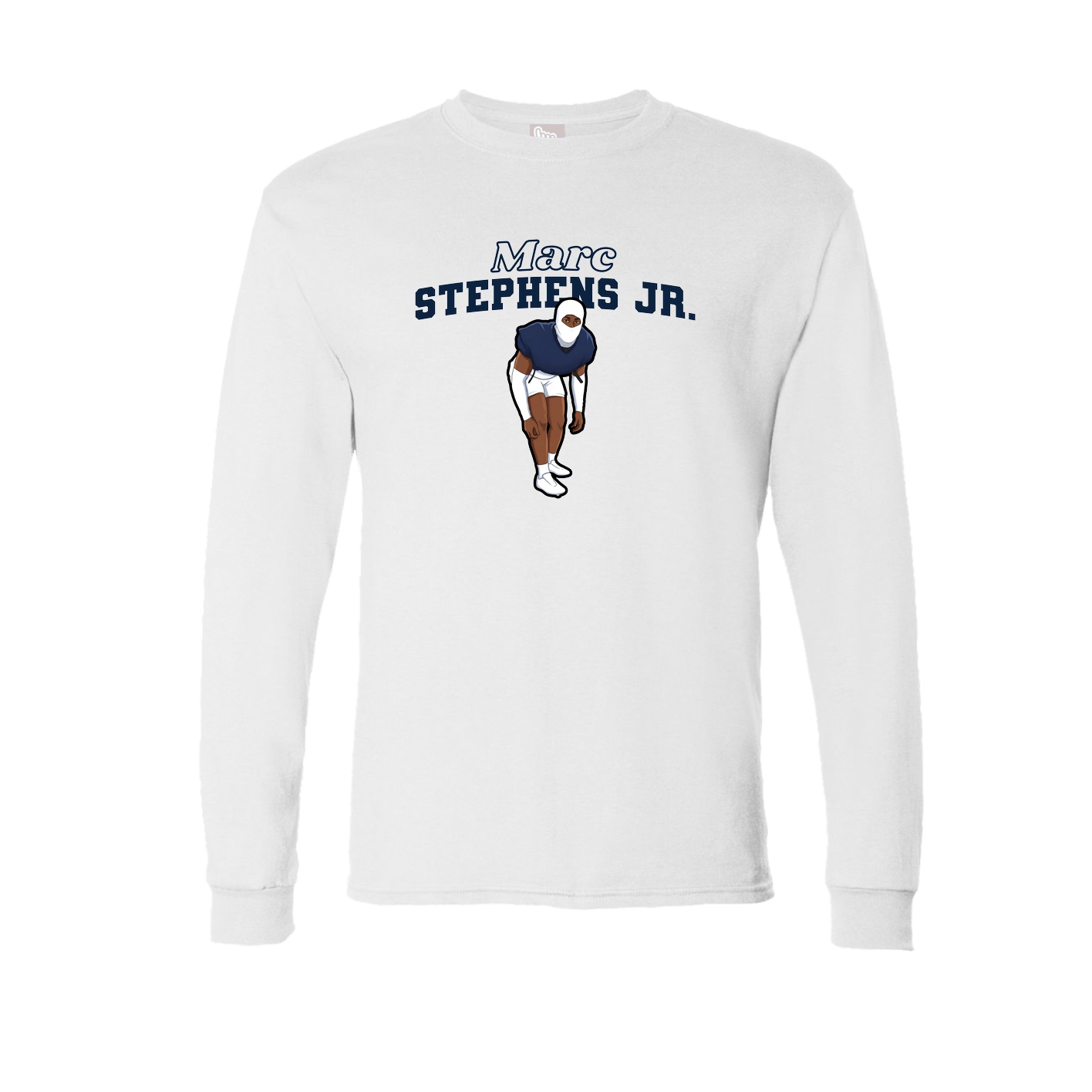 Long Sleeve Tee — Name Arch in White