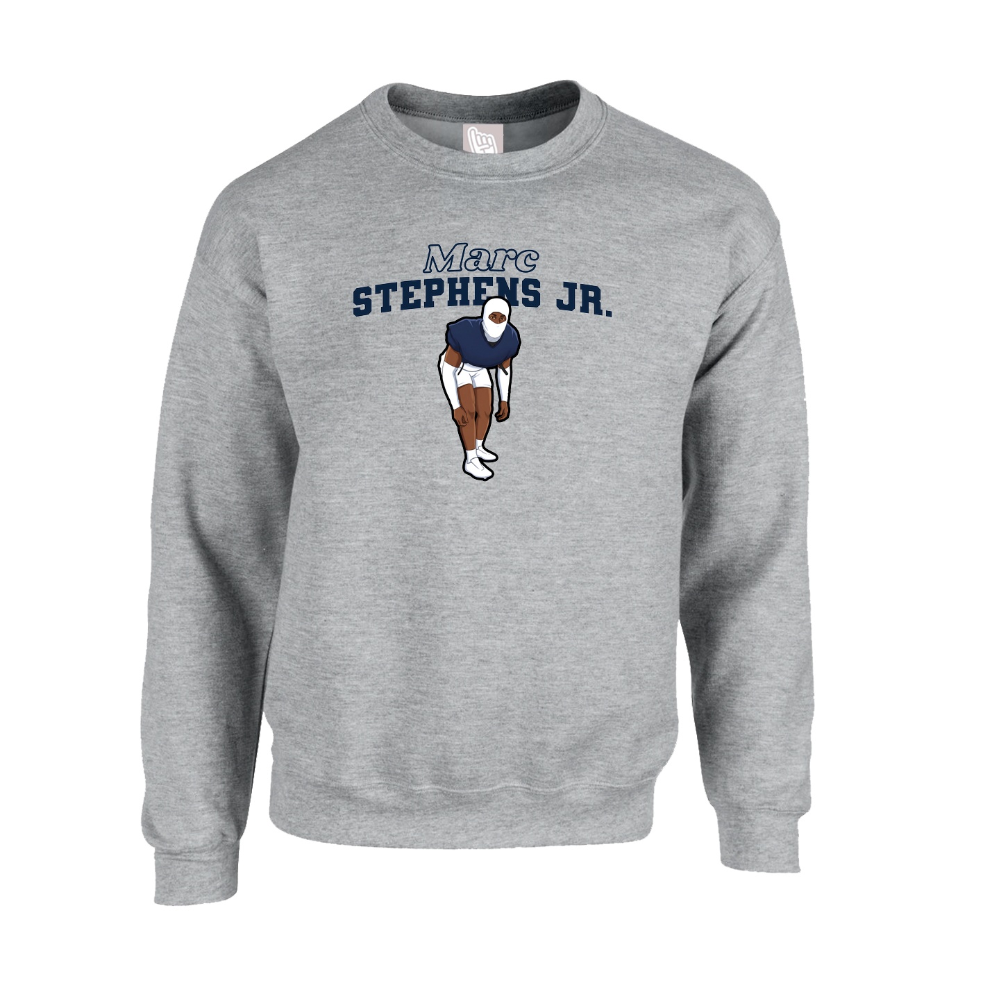 Fleece Crew — Name Arch in Grey