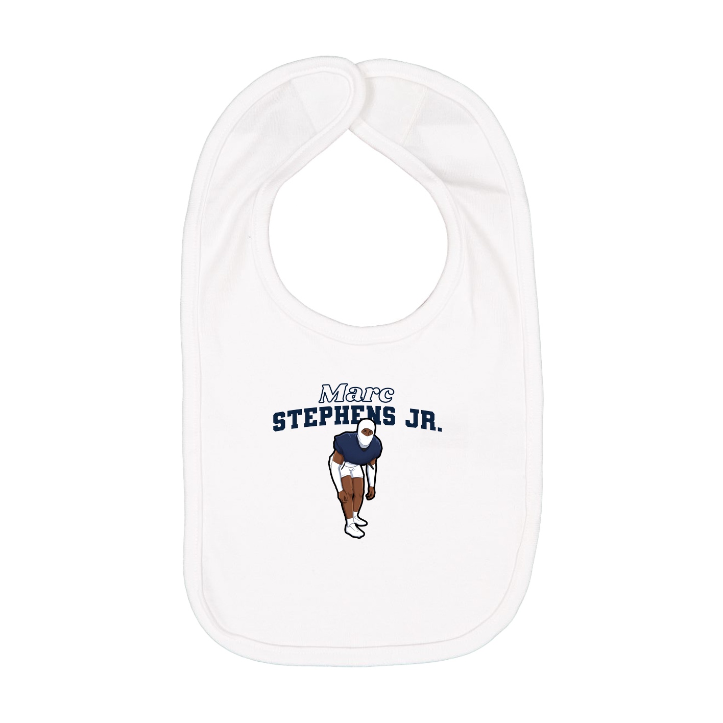 Infant Bib — Name Arch in White