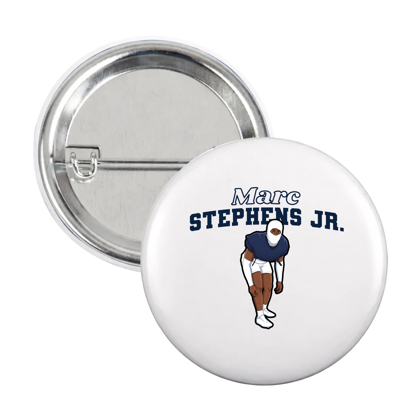 Game Day Button — Name Arch in White