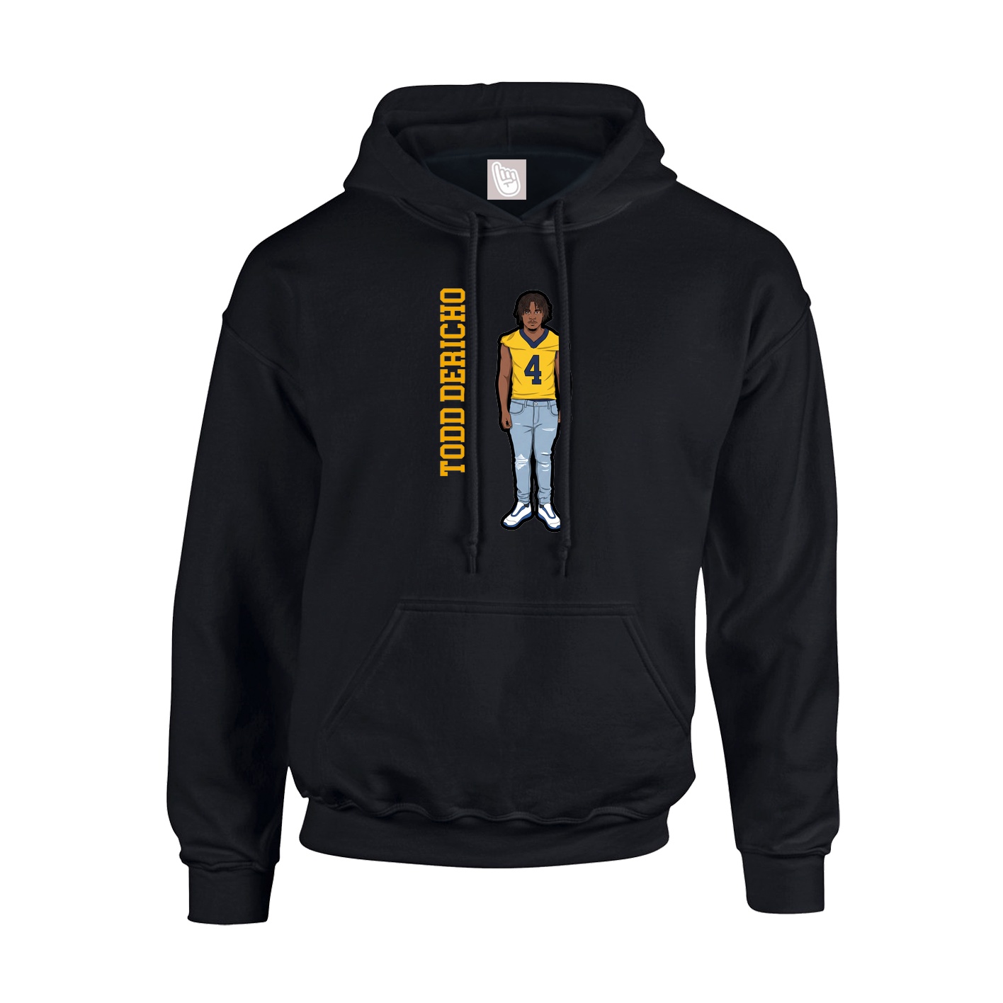 Hoodie — Name Vertical in Black