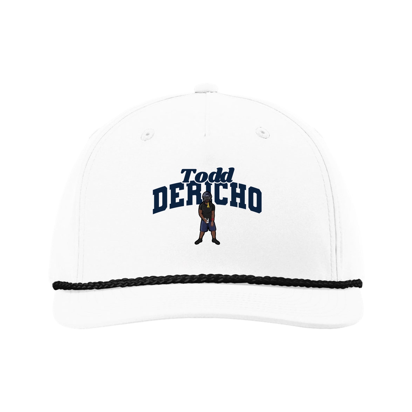 Five-Panel Classic Rope Cap — Signature Arch in White