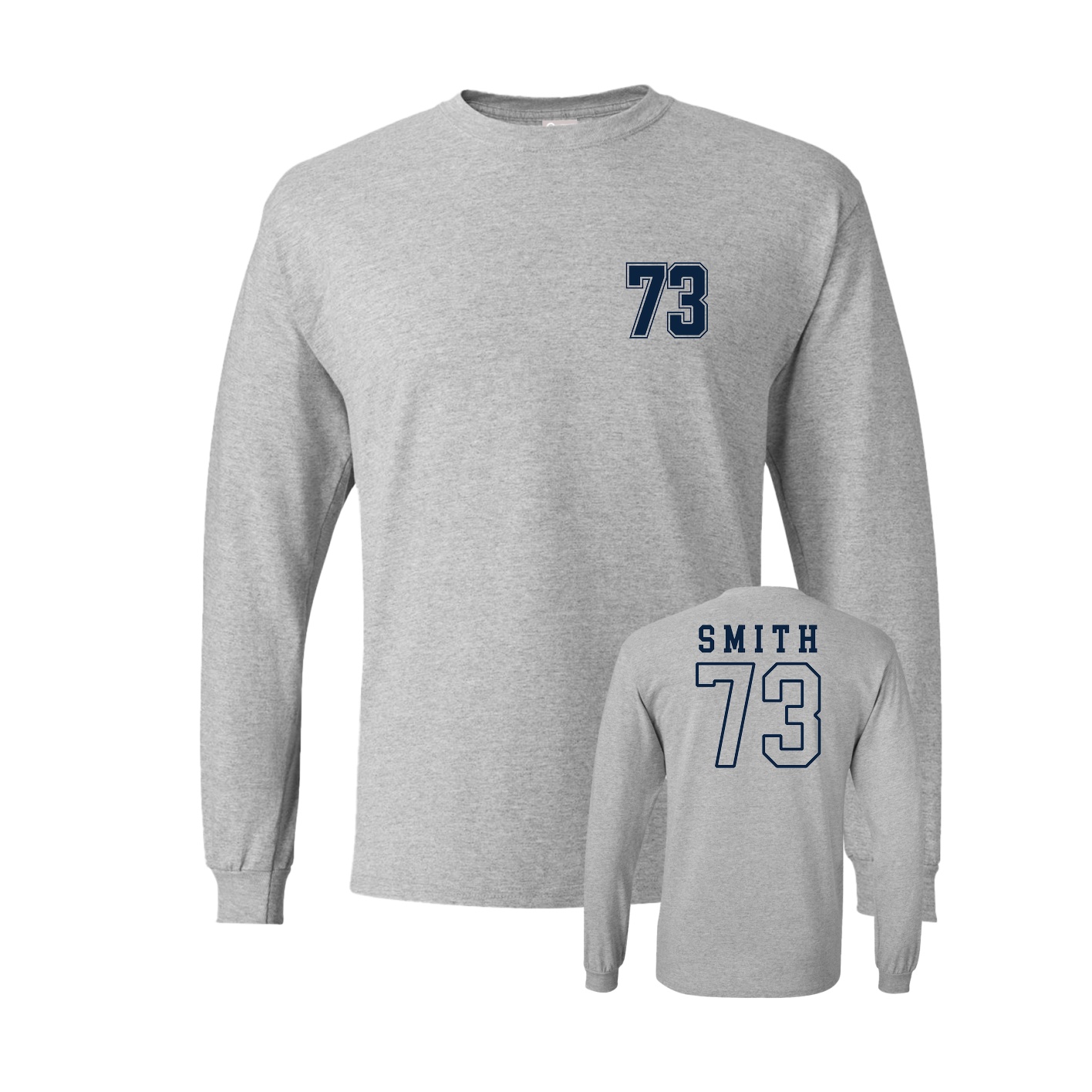Long Sleeve Tee — Chest Back in Grey