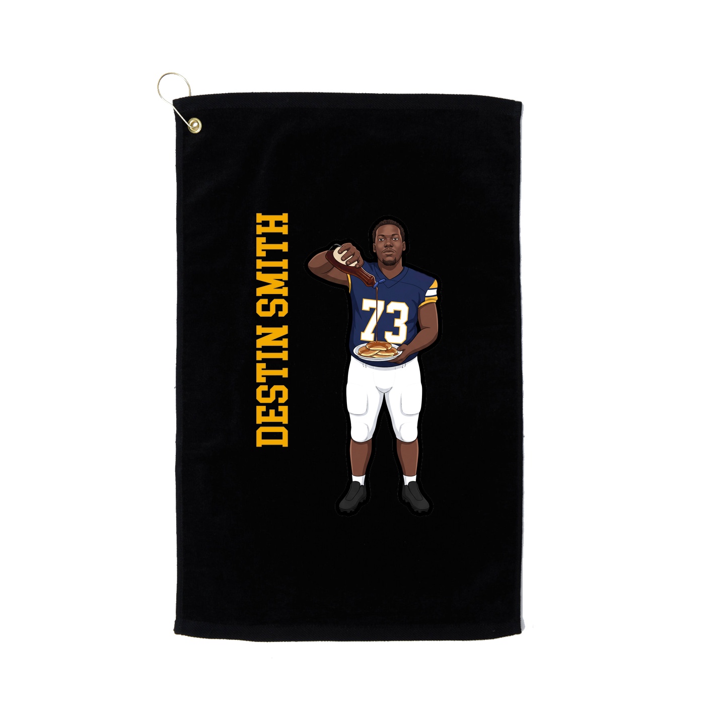Golf Towel — Name Vertical in Black