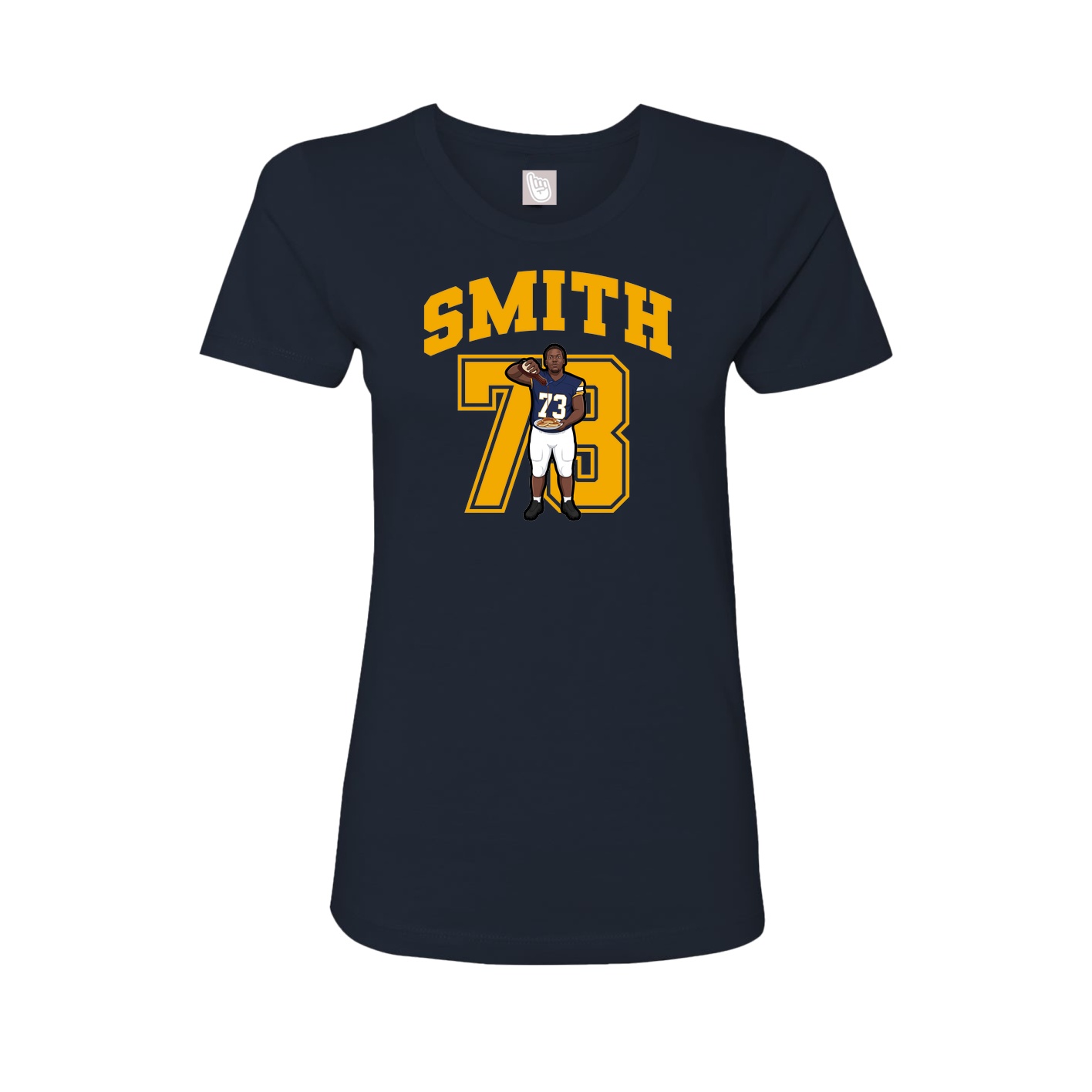 Fitted Women's Tee — Number in Navy