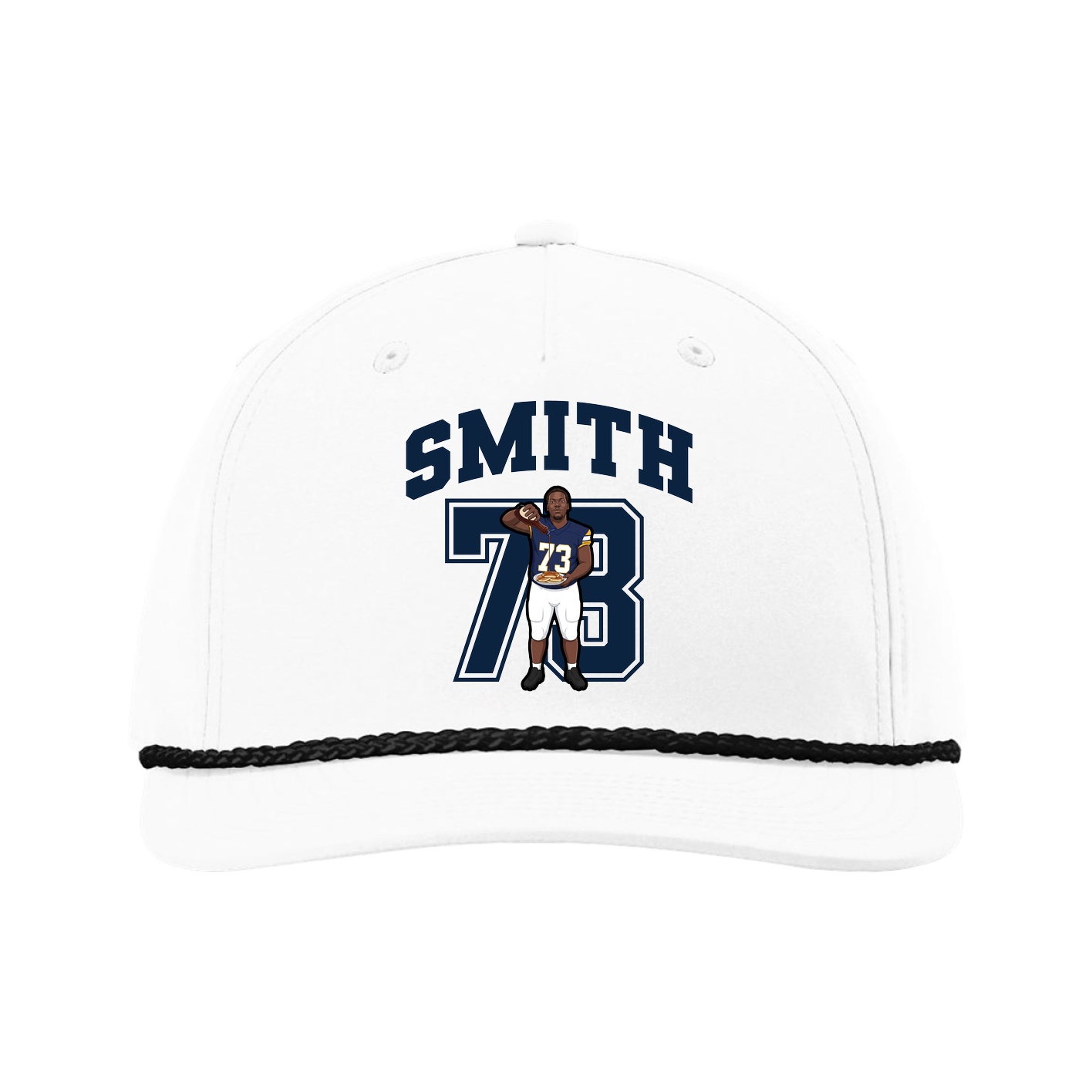 Five-Panel Classic Rope Cap — Number in White