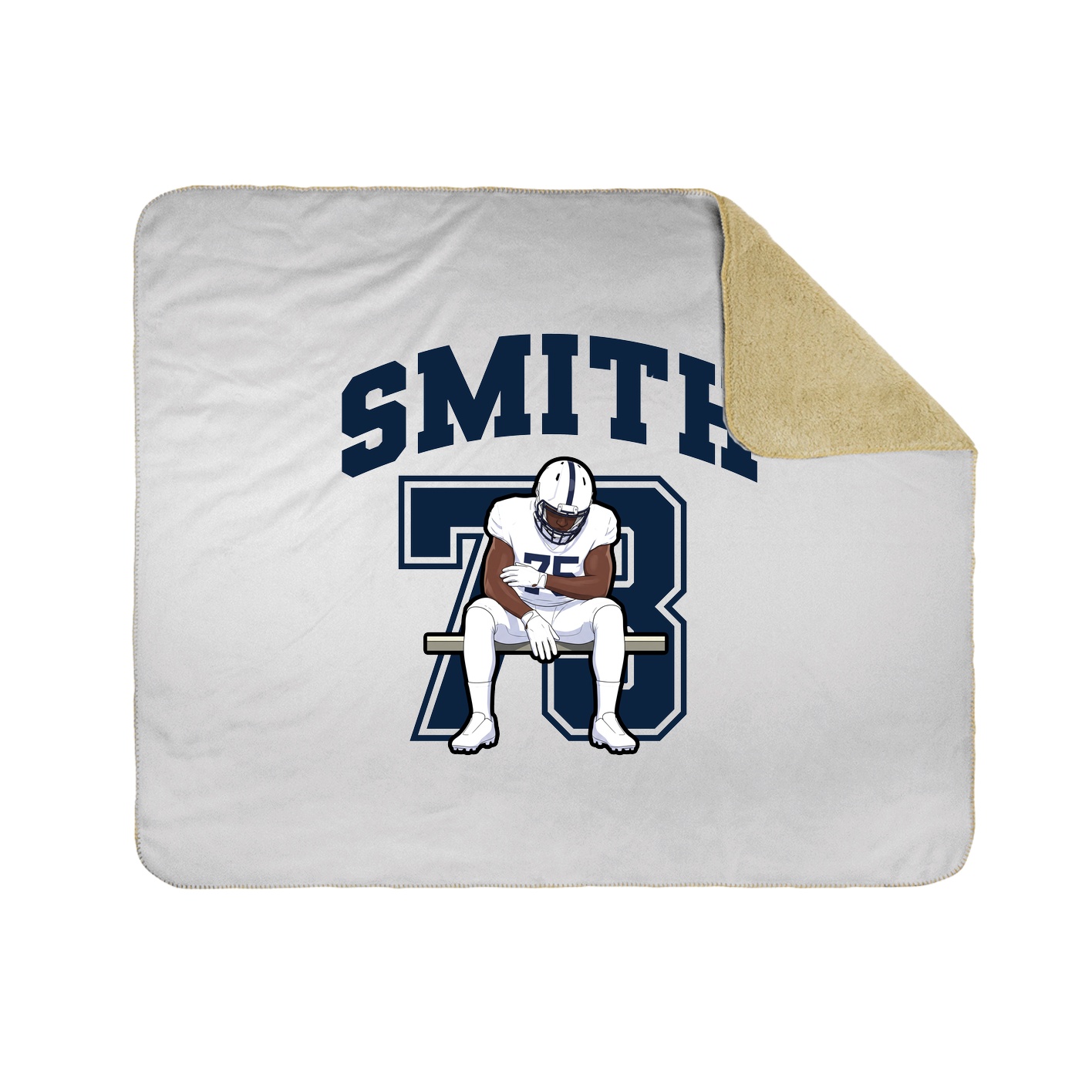 Throw Blanket — Number in White