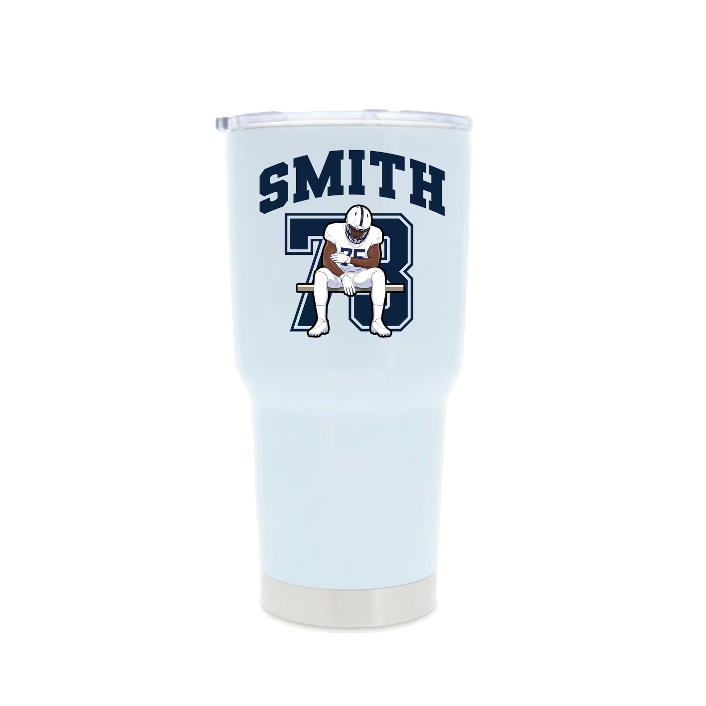 30oz Stainless Steel Tumbler — Number in White