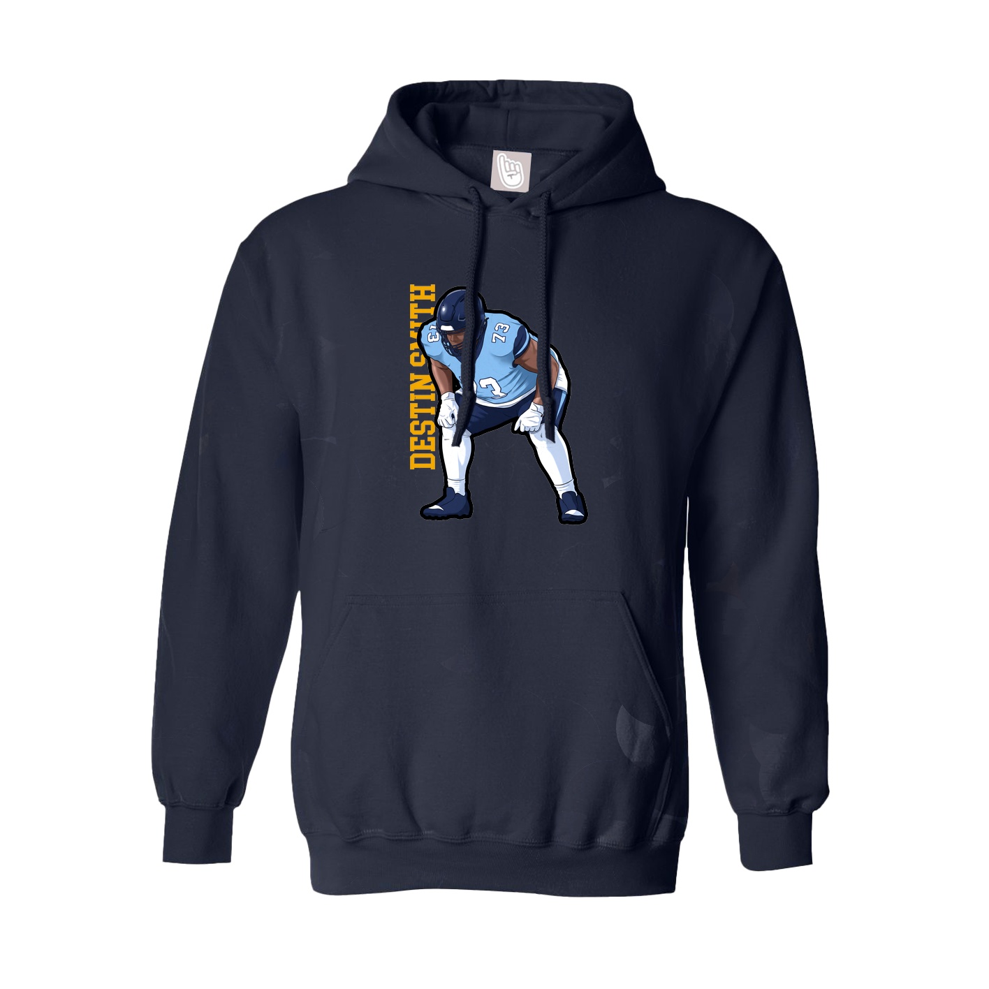 Hoodie — Name Vertical in Navy