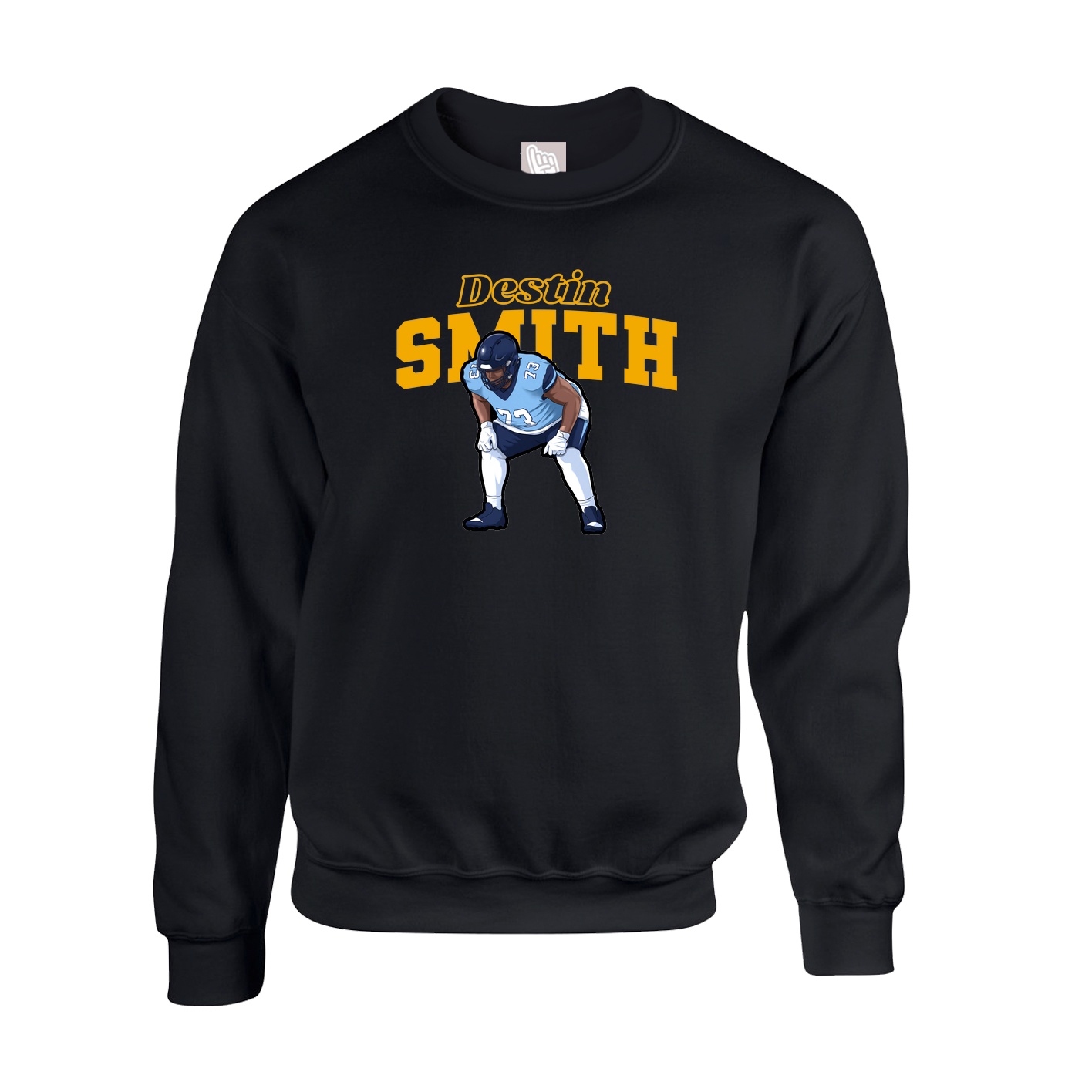 Fleece Crew — Name Arch in Black