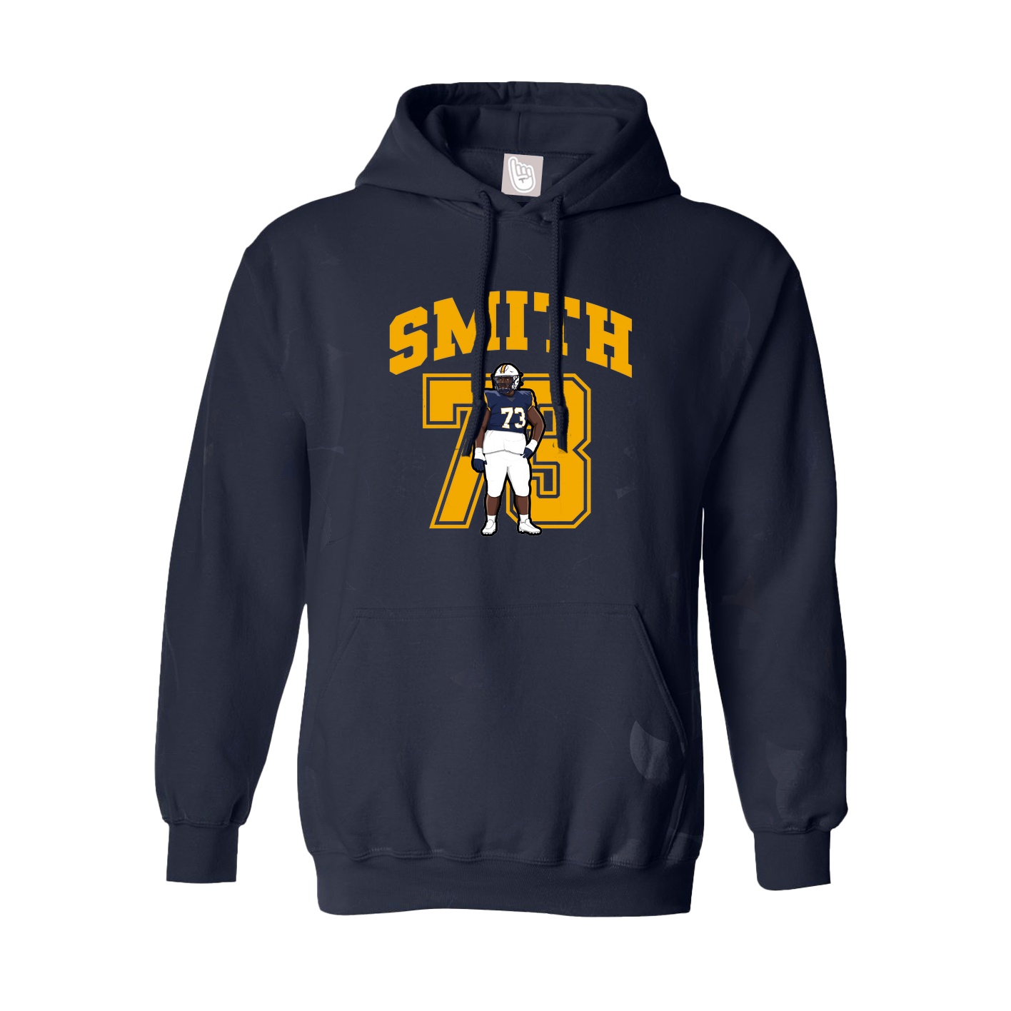 Youth Hoodie — Number in Navy