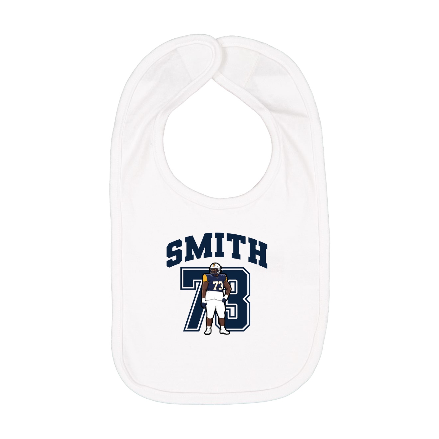 Infant Bib — Number in White