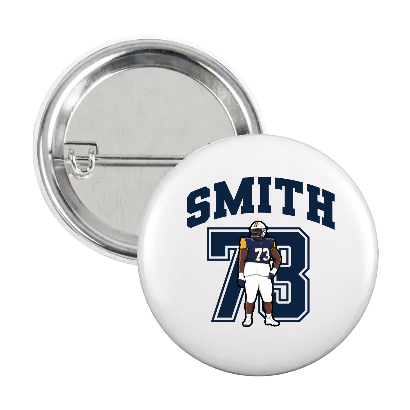 Game Day Button — Number in White