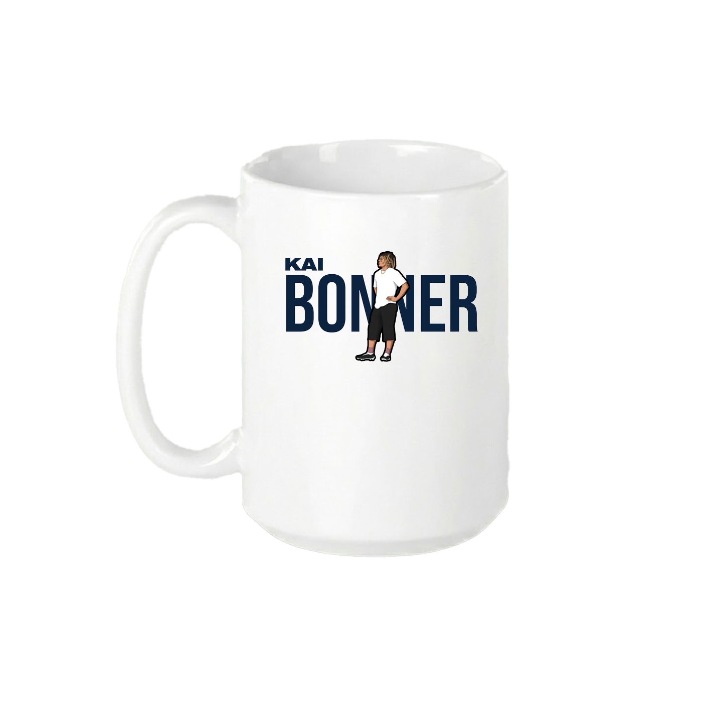 15oz Coffee Mug — Player Name in White