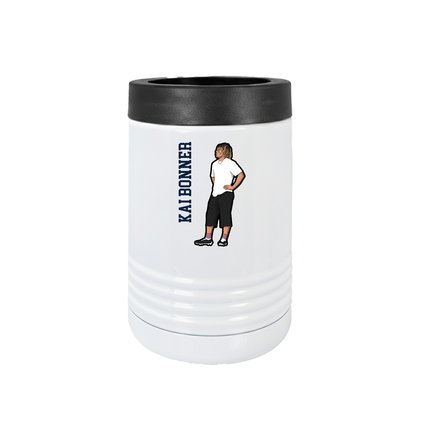 Beverage Holder — Name Vertical in White