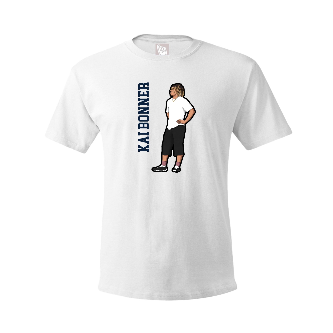 Youth Tee — Name Vertical in White