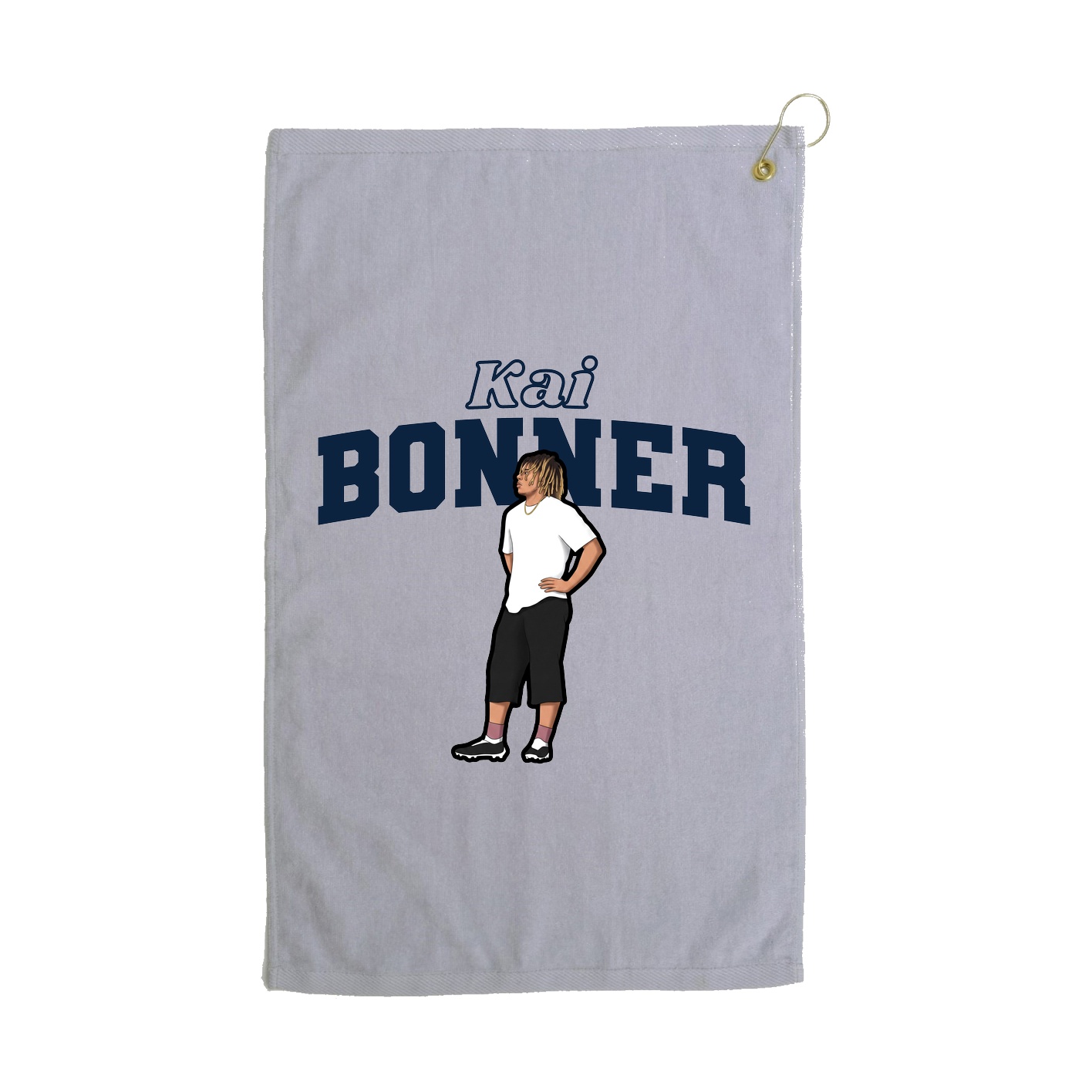 Golf Towel — Name Arch in Grey