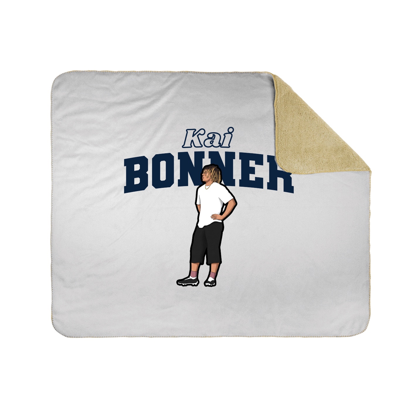 Throw Blanket — Name Arch in White