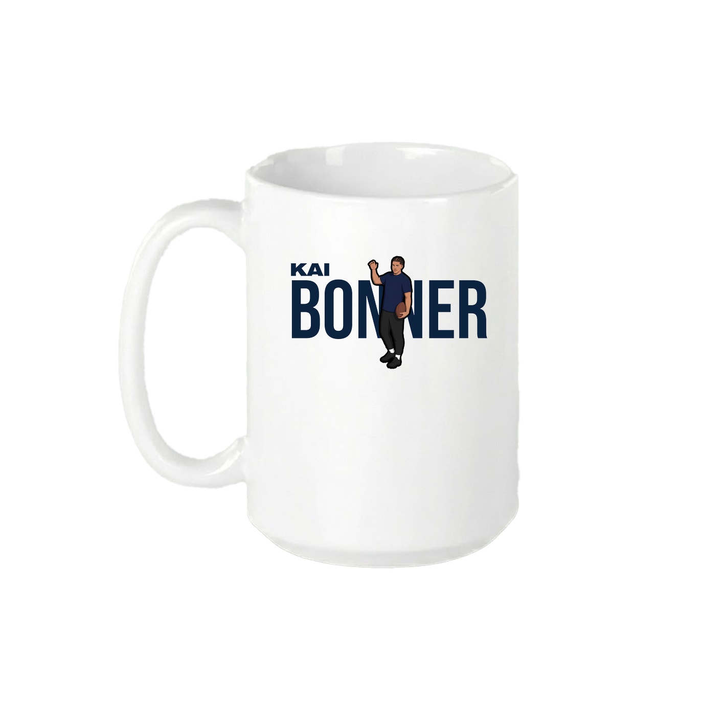 15oz Coffee Mug — Player Name in White
