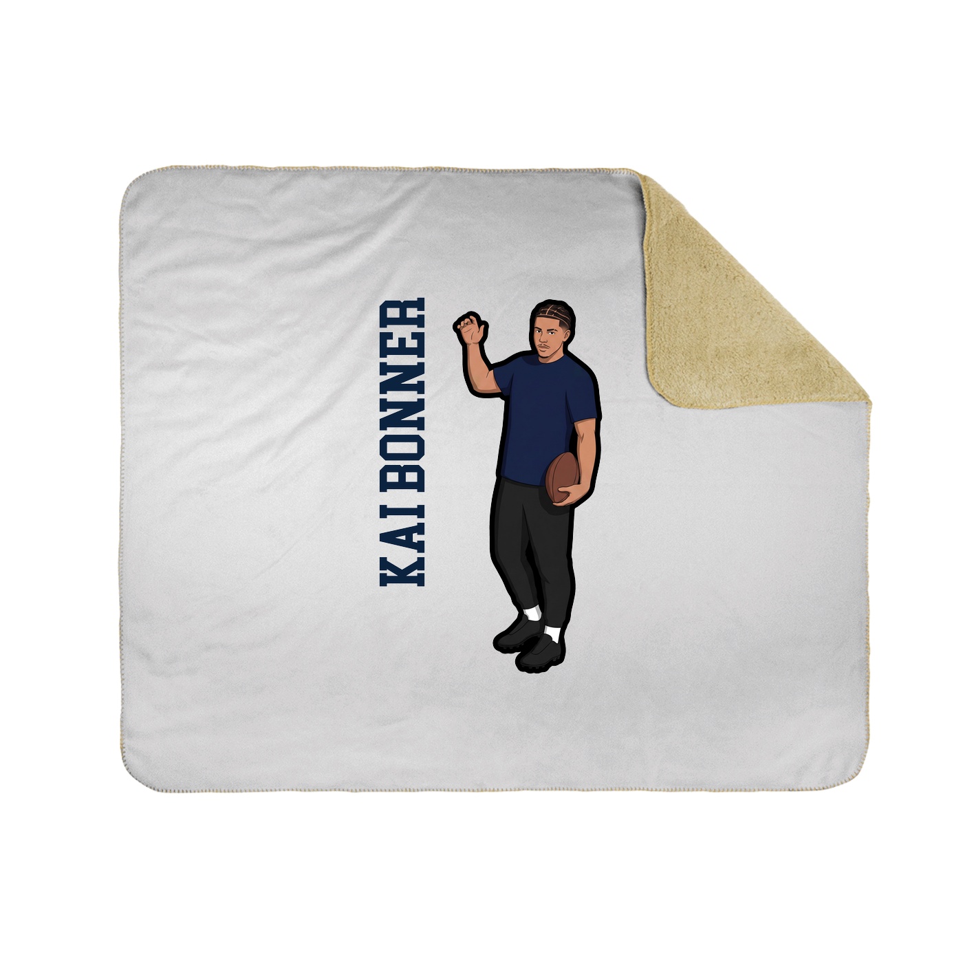 Throw Blanket — Name Vertical in White