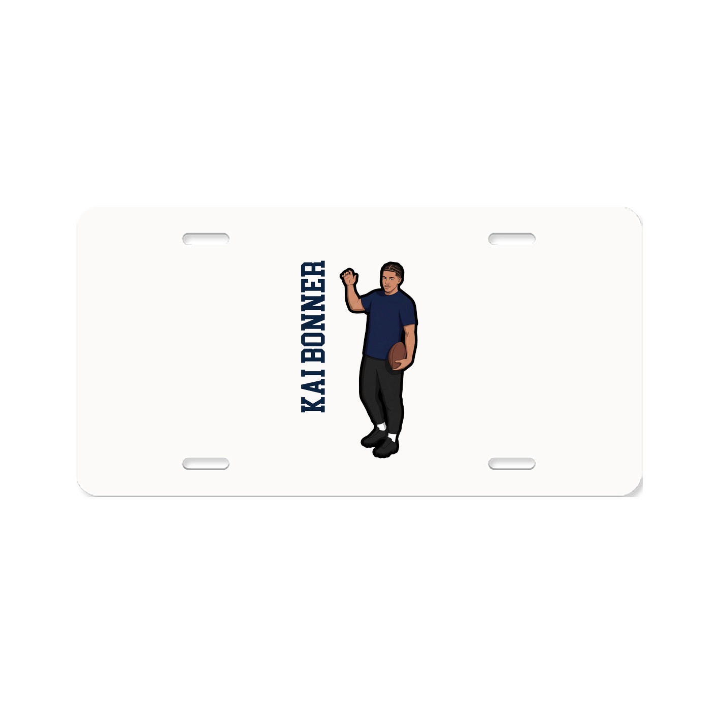 License Plate — Name Vertical in Classic