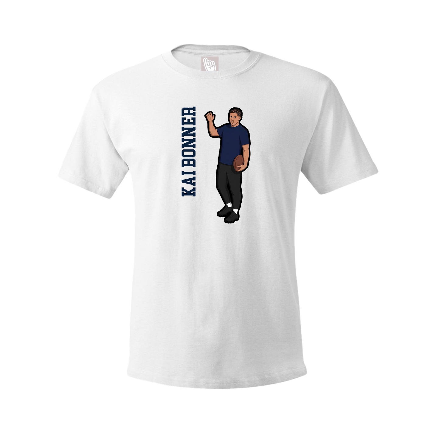 Tee — Name Vertical in White