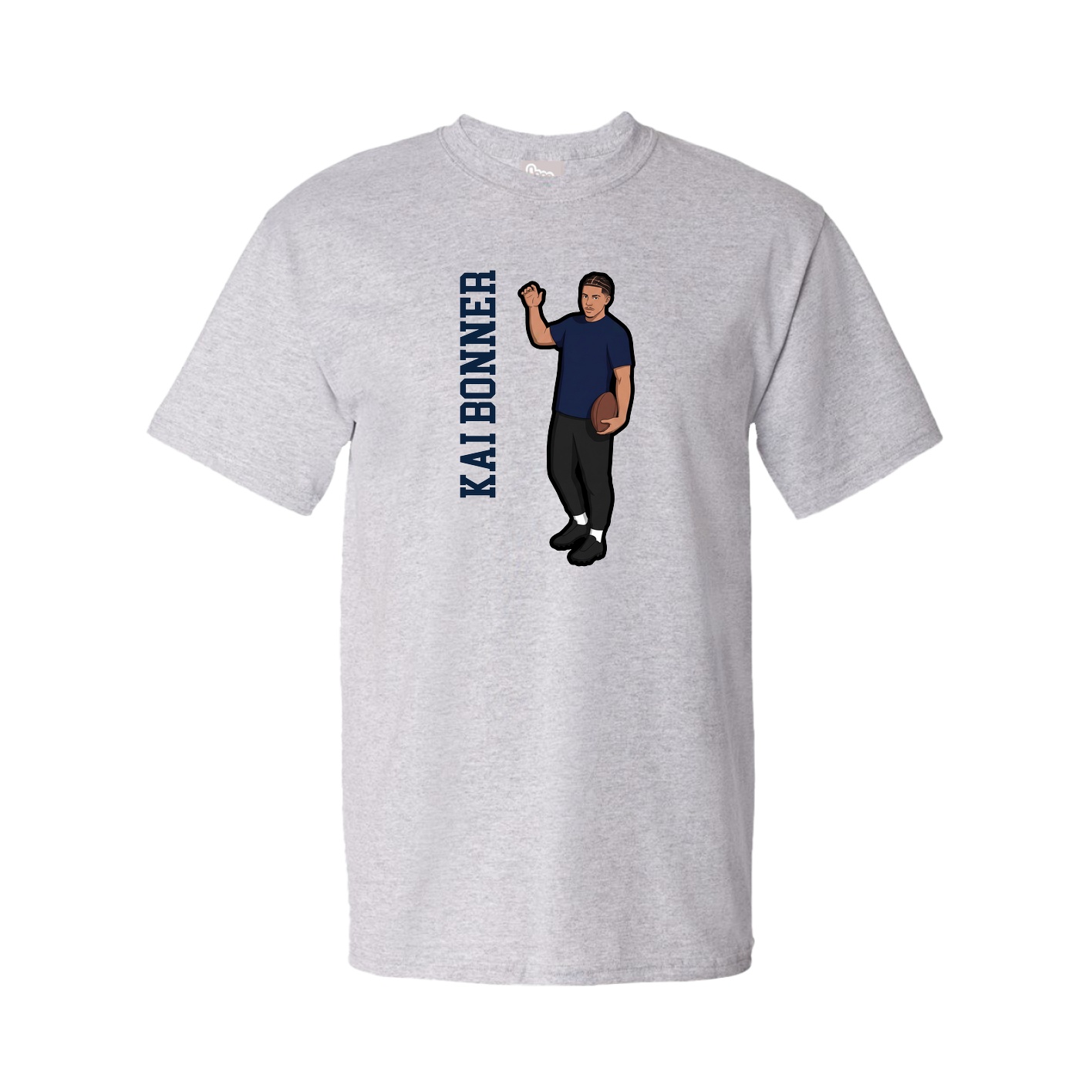 Youth Tee — Name Vertical in Grey