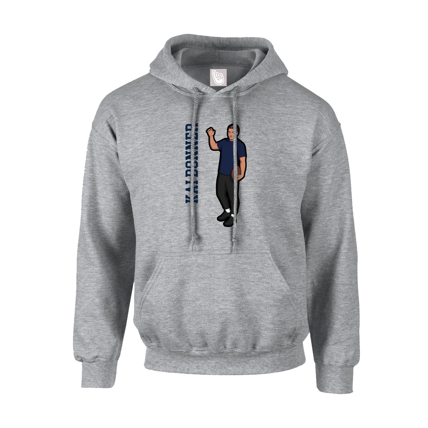 Hoodie — Name Vertical in Grey